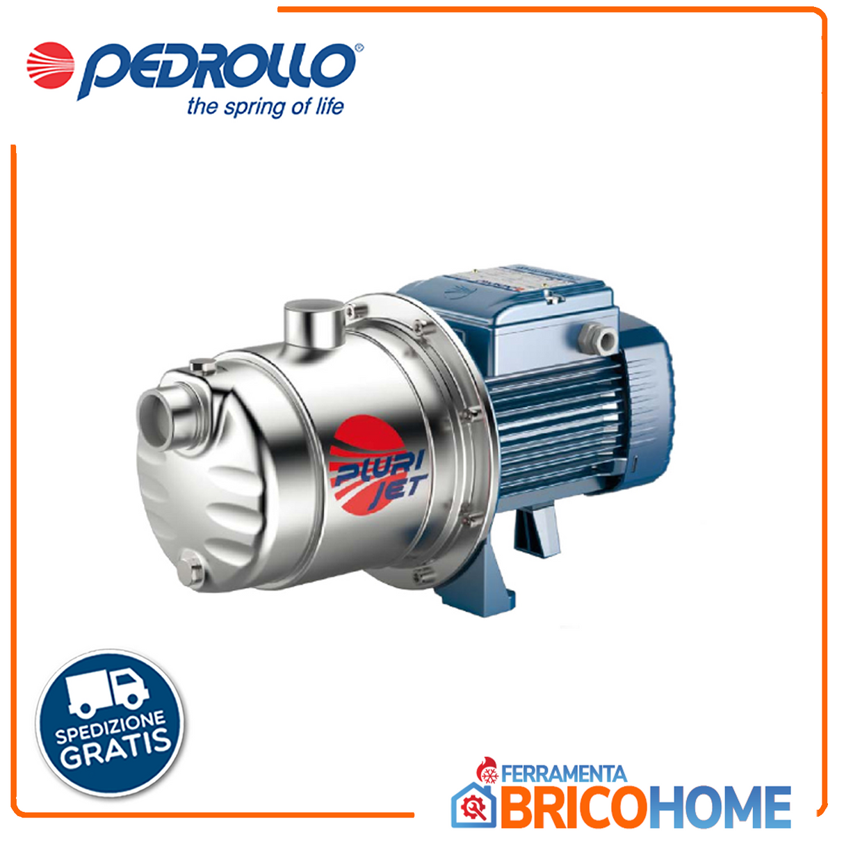 PEDROLLO PLURIJETm 3/100X 0,75 PS leise selbstansaugende Elektropumpe mit mehreren Laufrädern