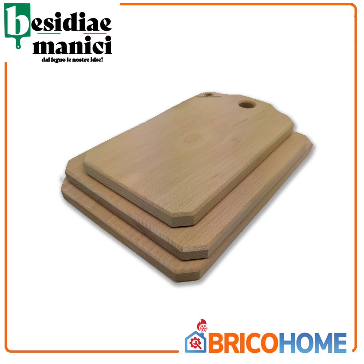 Tagliere in Legno di faggio massello L37 x P23 x H2 cm