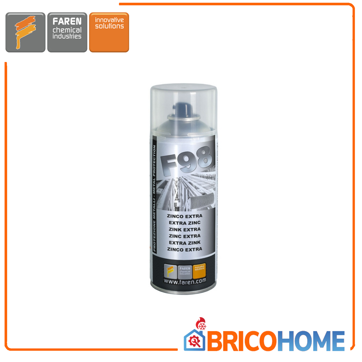 Professionelles Zinkspray 98% EXTRA 400ml Zink bis 700°C F98 FAREN