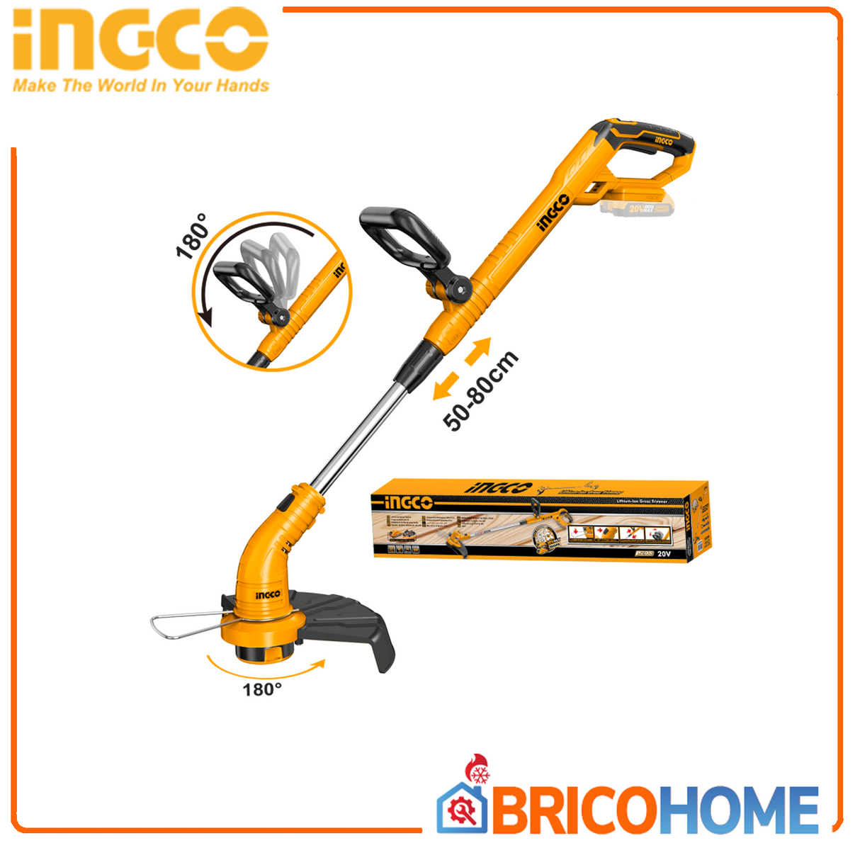 INGCO 20V telescopic trimmer 300MM (battery and charger not included)