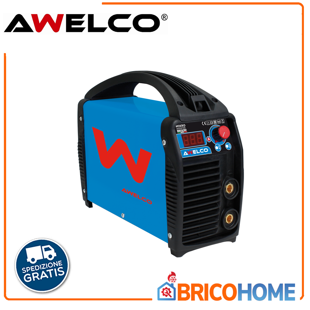 Saldatrice inverter Awelco Mikro 164 con accessori e valigetta
