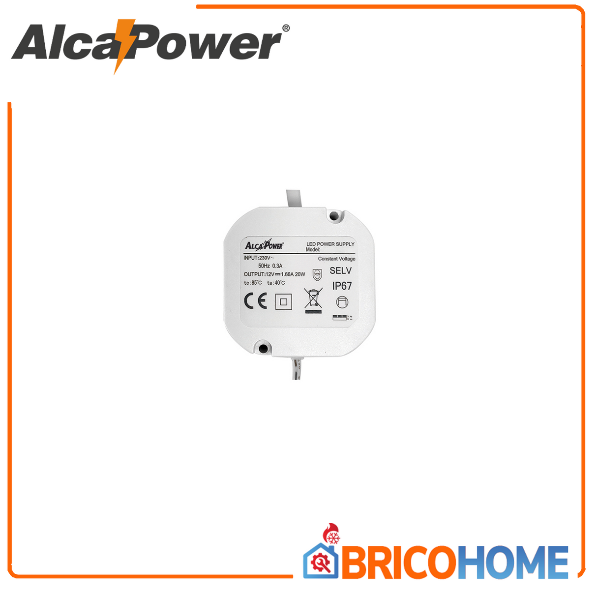 Built-in switching power supply IP67 12V DC 20W 1.66A