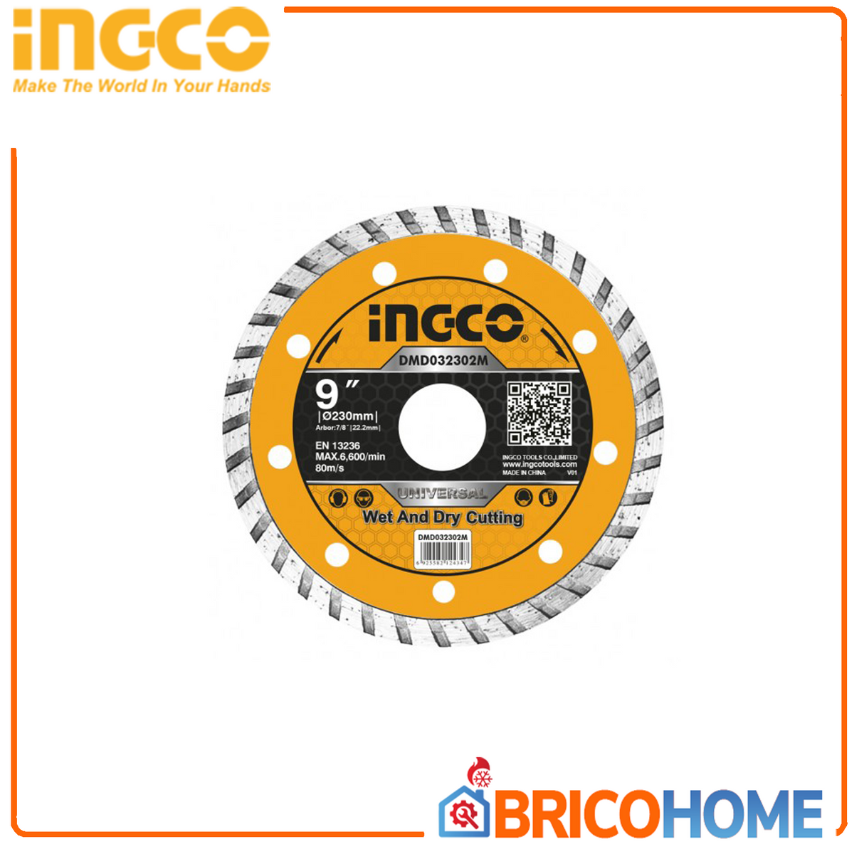 Continuous rim turbo diamond blade 230mm INGCO