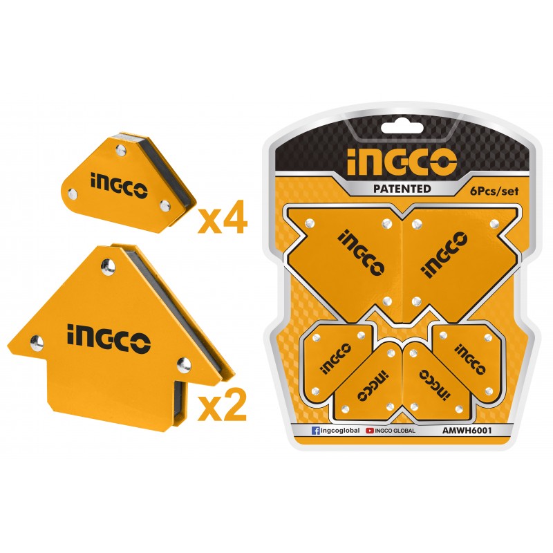 INGCO Set 6pz supporti magnetici per saldatrice