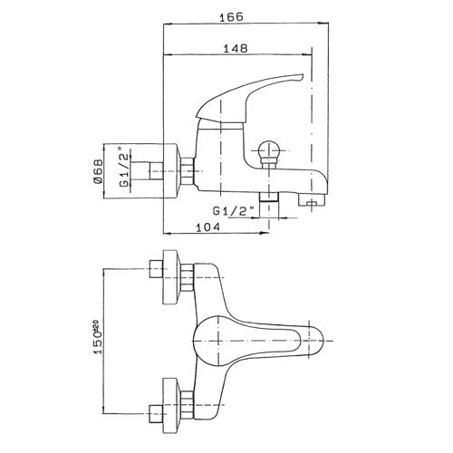 Miscelatore monocomando per vasca - Ecoline GS