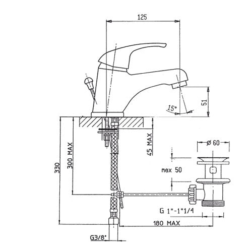 Miscelatore monocomando per lavabo - Ecoline GS