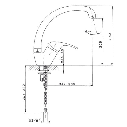 Miscelatore monocomando per lavello - Ecoline GS