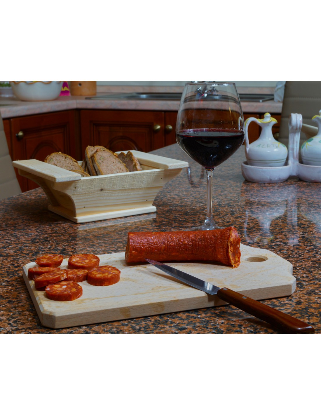 Besiadiae Manici - Tagliere in Legno di Faggio Massello A547 | 33x20x2 cm | Naturale | Preparazione e Presentazione