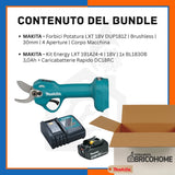 Kit Makita Forbici da Potatura DUP181Z + Batteria 3Ah e Caricabatterie Rapido [BUNDLE]