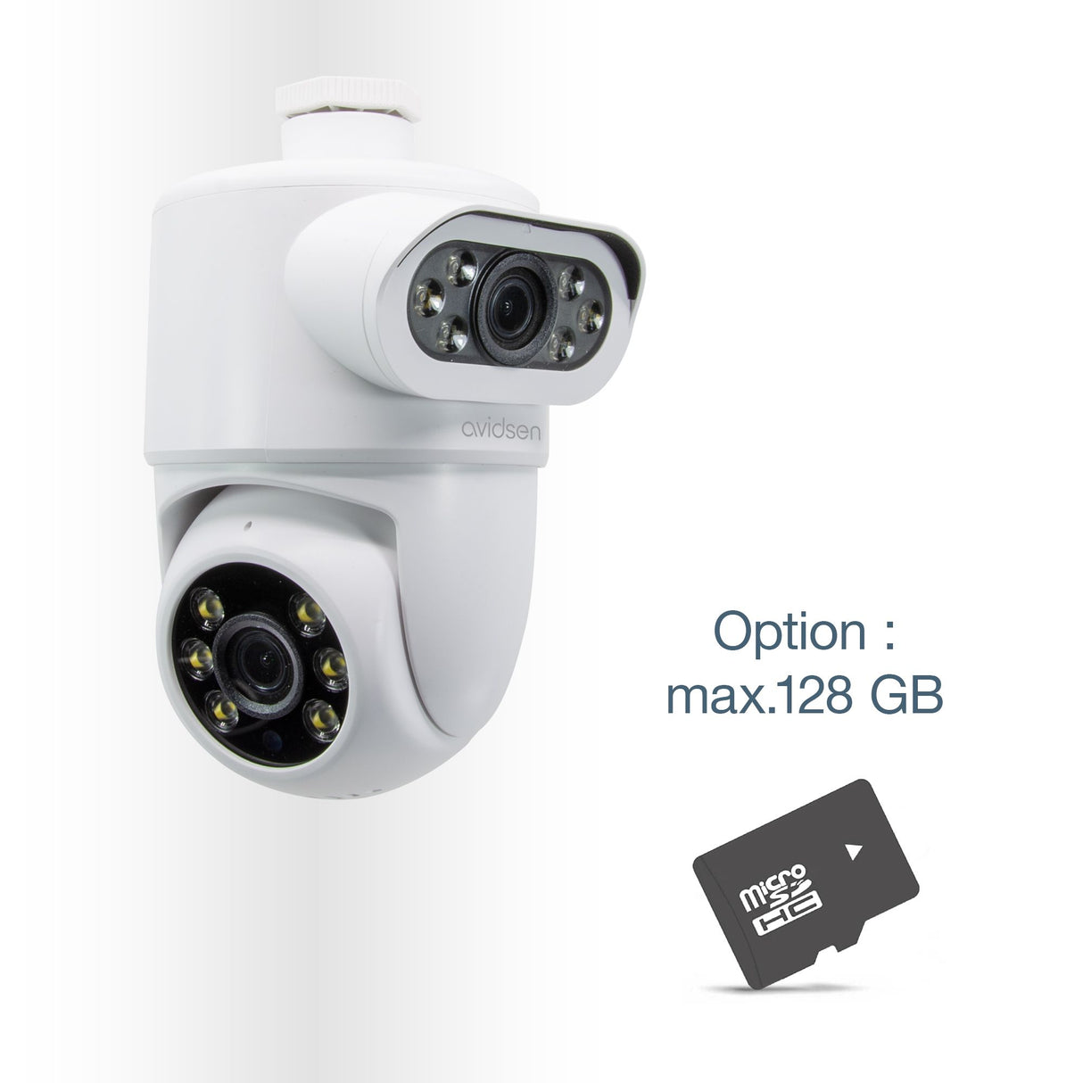 Avidsen Telecamera IP motorizzata 2K per esterni con doppio obiettivo HomeCam Dual PTZ 127156