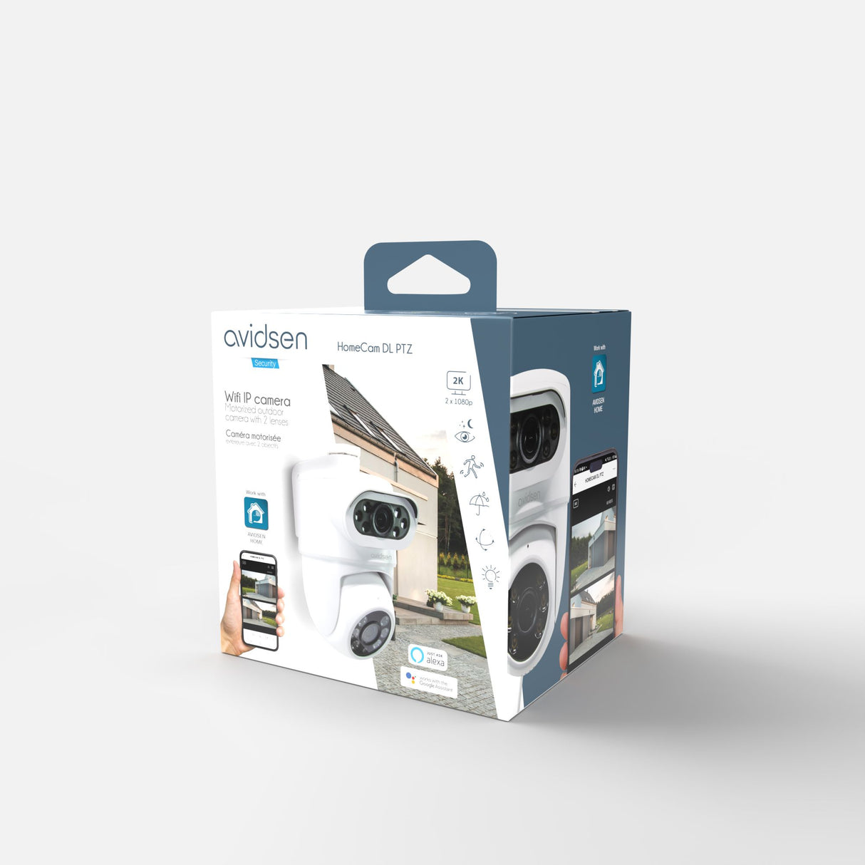 Avidsen Telecamera IP motorizzata 2K per esterni con doppio obiettivo HomeCam Dual PTZ 127156