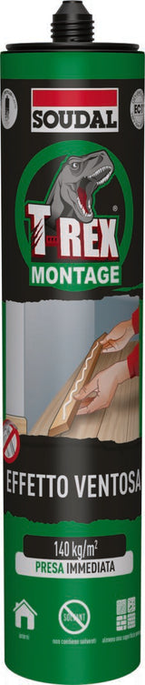 SOUDAL T-REX - Montage Effetto Ventosa 2x380g | Adesivo Montaggio Alta Resistenza | 140 kg/m² | Base Acqua
