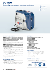 Sistema di pressurizzazione automatico con inverter DG-BLU 1,5HP Pedrollo