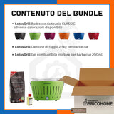 Kit Lotusgrill Barbecue da tavolo CLASSIC + Carbone di Faggio + Gel Combustile [BUNDLE]