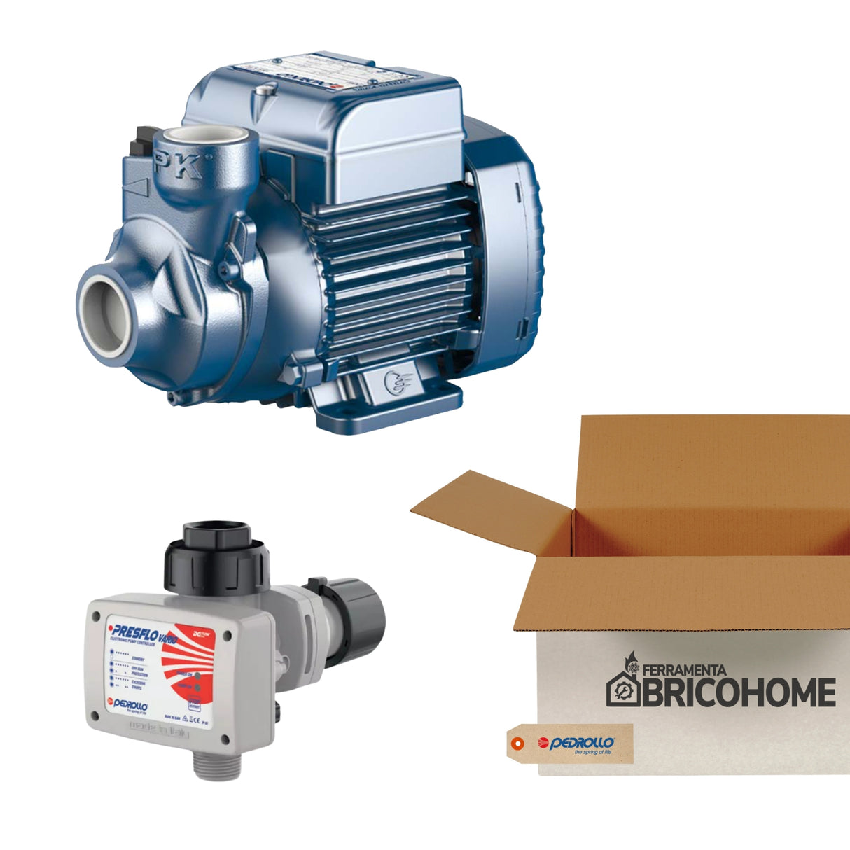 Kit Pedrollo Elettropompa PKm 60 HP 0,40 + Presflo Vario Regolatore Elettrico [BUNDLE]