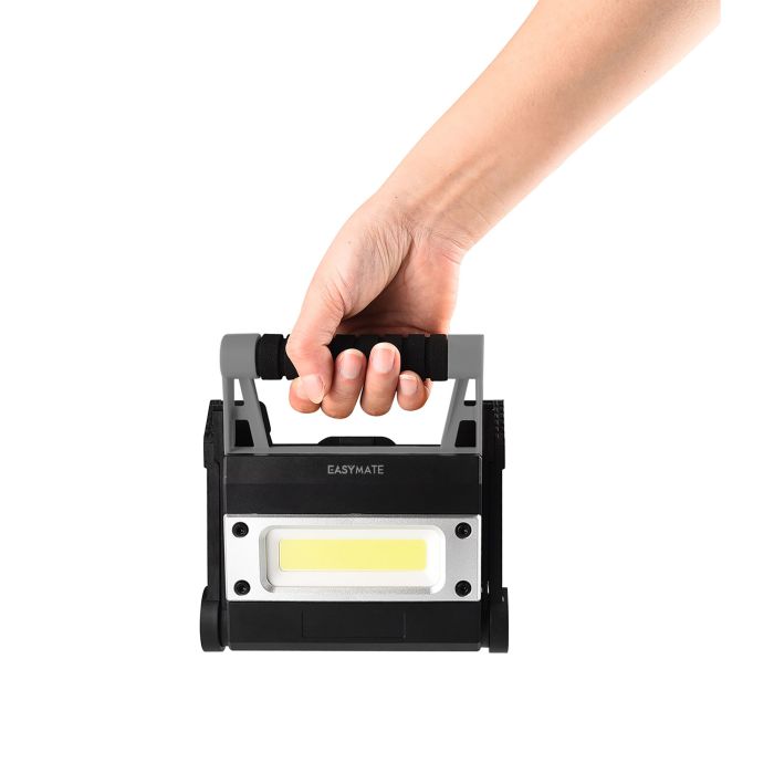 EASYMATE 330305 - Faretto LED Ricaricabile con Power Bank | COB | 500-1000 lm | Lampada da Lavoro