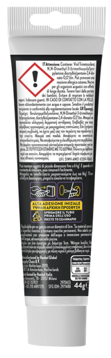 PATTEX - Millechiodi Attacca & Stacca | 44g | Trasparente | Rimovibile | 6kg | Impermeabile