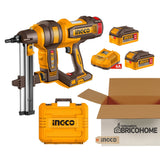 Kit INGCO Chiodatrice Calcestruzzo CCNLI9005 20V + 2 Batterie 4Ah e Caricabatteria Rapido [BUNDLE]