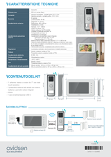 Videocitofono Wireless Autoalimentato con Pannello Solare Monofamiliare 7'' Elia Solar Wave