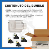 Kit Programmatore Irrigazione SOLEM 4 Stazioni + 4 Elettrovalvole Bistabili RPE [BUNDLE]