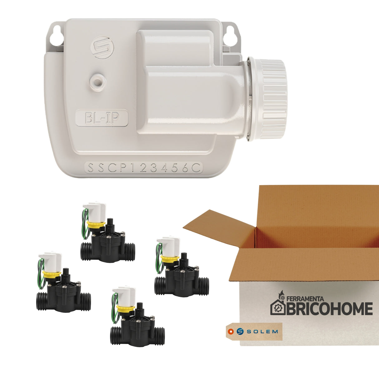 Kit Programmatore Irrigazione SOLEM 4 Stazioni + 4 Elettrovalvole Bistabili RPE [BUNDLE]