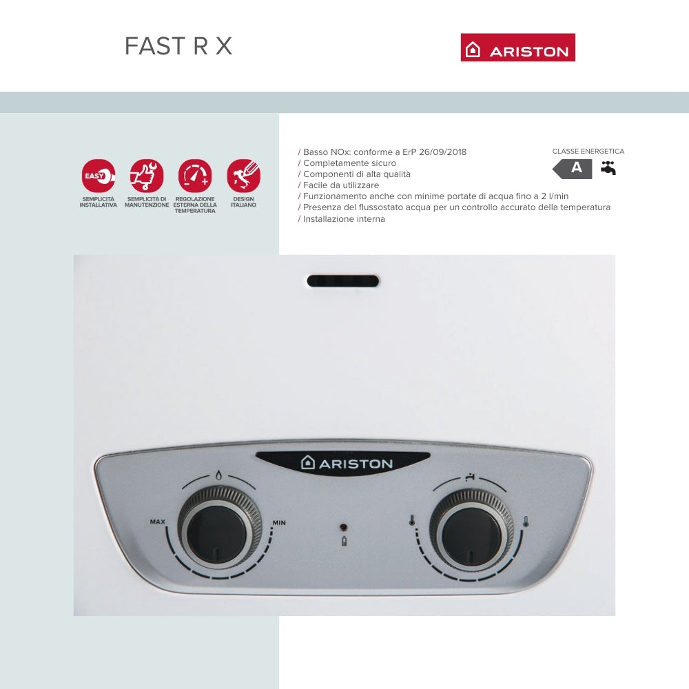 Ariston FAST R X Scaldacqua a Gas Istantaneo a camera aperta