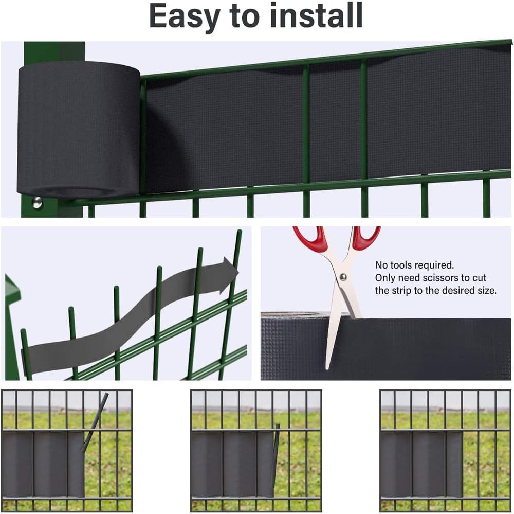 Fasce PVC frangivista con 20 Clip | Barriera per recinzioni - 19cm x 35mt