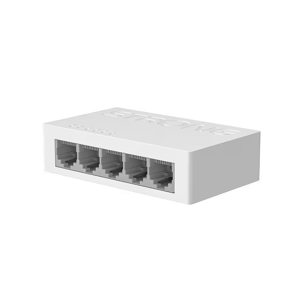 STRONG SW5000P – Switch Desktop Gigabit 5 Porte 10/100/1000 Mbps, Plug & Play, Plastica, Fanless