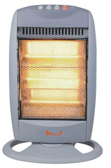 VINCO TCHH12CSmini stufa alogena 1200W grigia con elementi accesi e base da appoggio