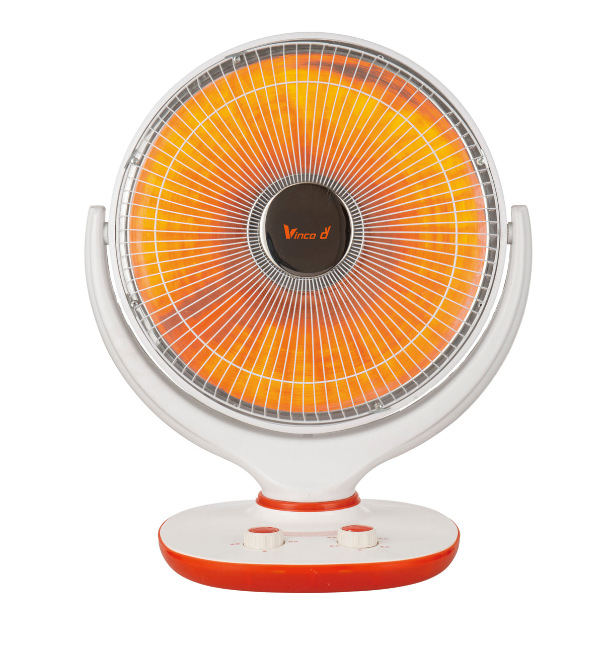 VINCO 70185 stufa a parabola da tavolo in carbonio con griglia e base bianca e arancione
