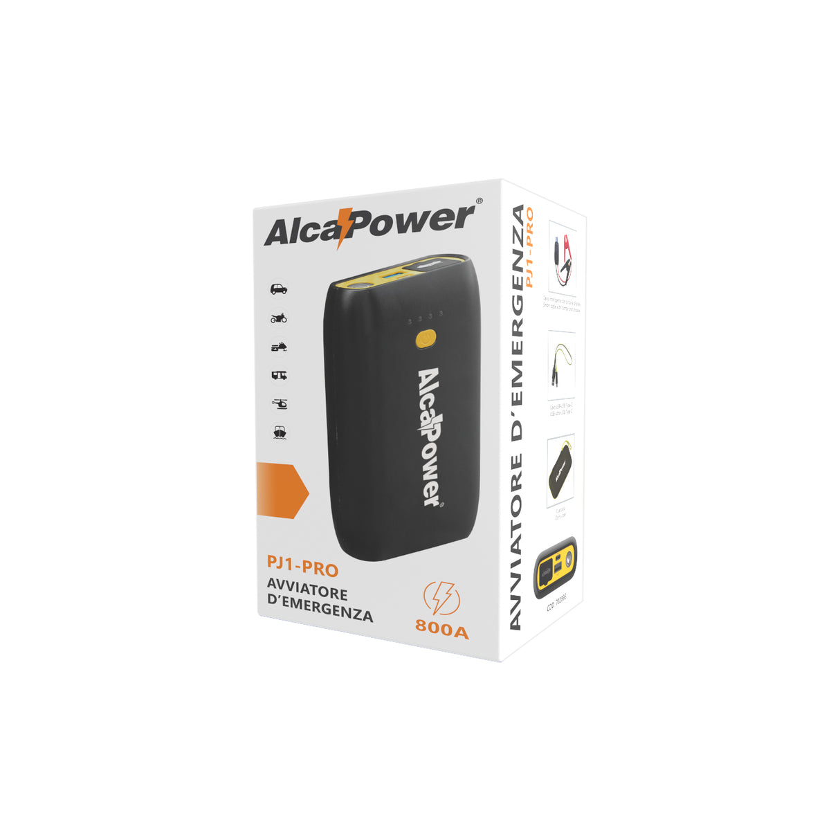 Alcapower Avviatore d’Emergenza 800A + Power Bank + Torcia – Cod. PJ-1PRO