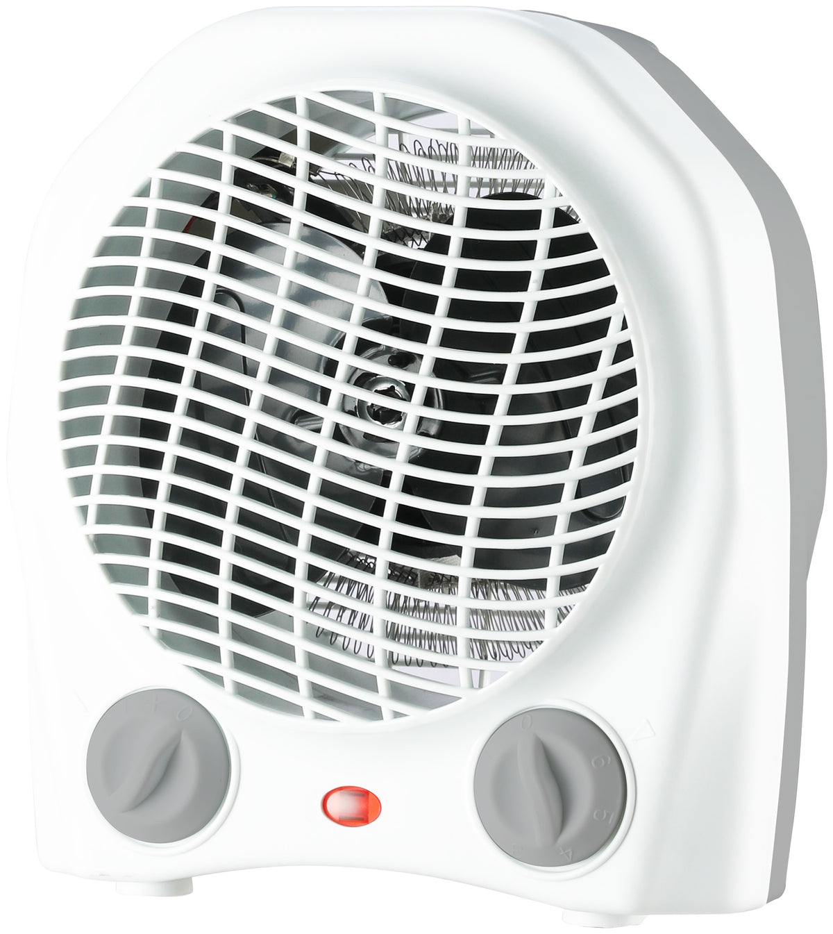 VINCO 70343 termoventilatore 2000W bianco e grigio con griglia frontale e comandi a manopola