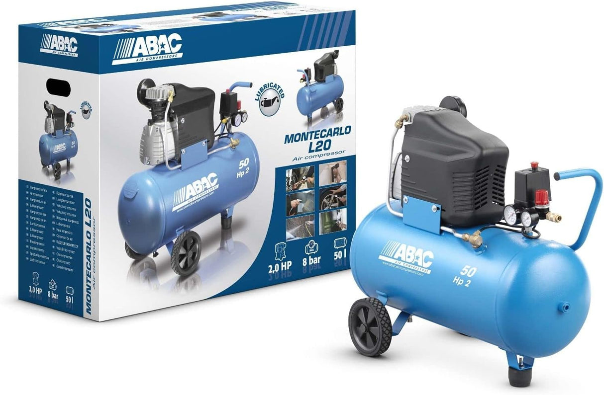 ABAC Air Compressor 50 L 2 HP 10 Bar - Montecarlo L20