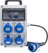 ROSI Quadro di distribuzione ASC per cantieri con 4 Prese 2P+⏚ 230V 16A IP67