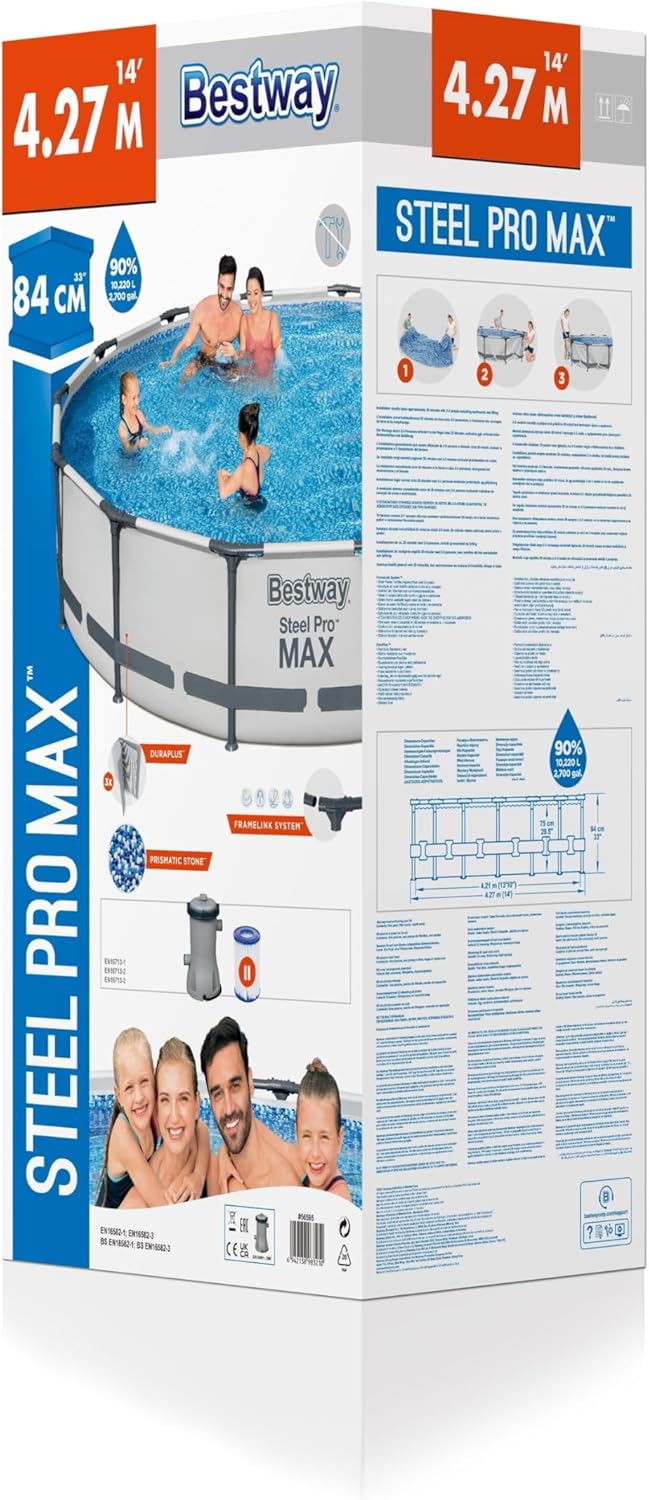 Set Piscina fuori terra Steel Pro MAX™ da 4.27 mt x 84 cm Bestway 56595