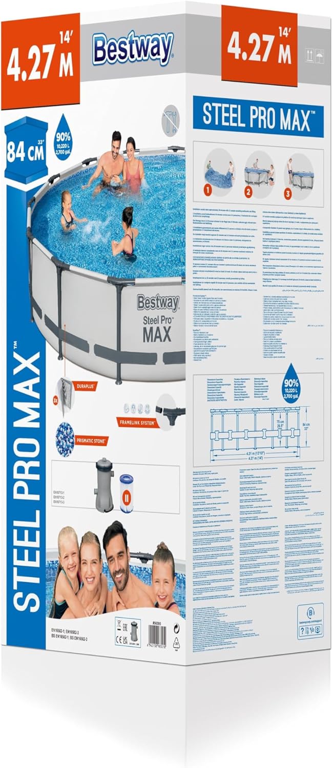 Set Piscina fuori terra Steel Pro MAX™ da 4.27 mt x 84 cm Bestway 56595