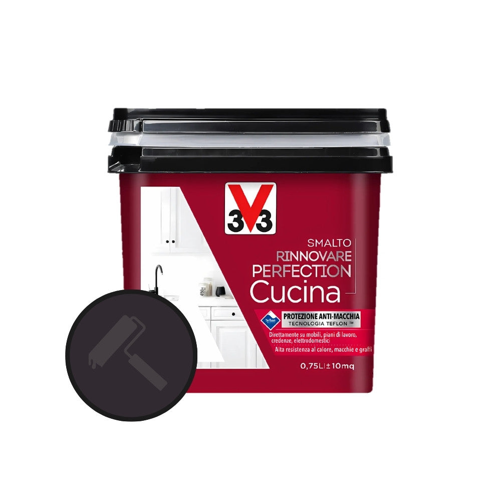 V33 - Smalto Rinnovare Perfection Cucina 750ml | Senza Fondo | Tutti i Supporti | Satinato/Opaco
