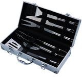 SANDRI GARDEN - Set Barbecue 6 Pezzi | Acciaio Inox | Valigetta Alluminio | Forchettone Pinza Paletta Spazzola Coltello Cavatappi