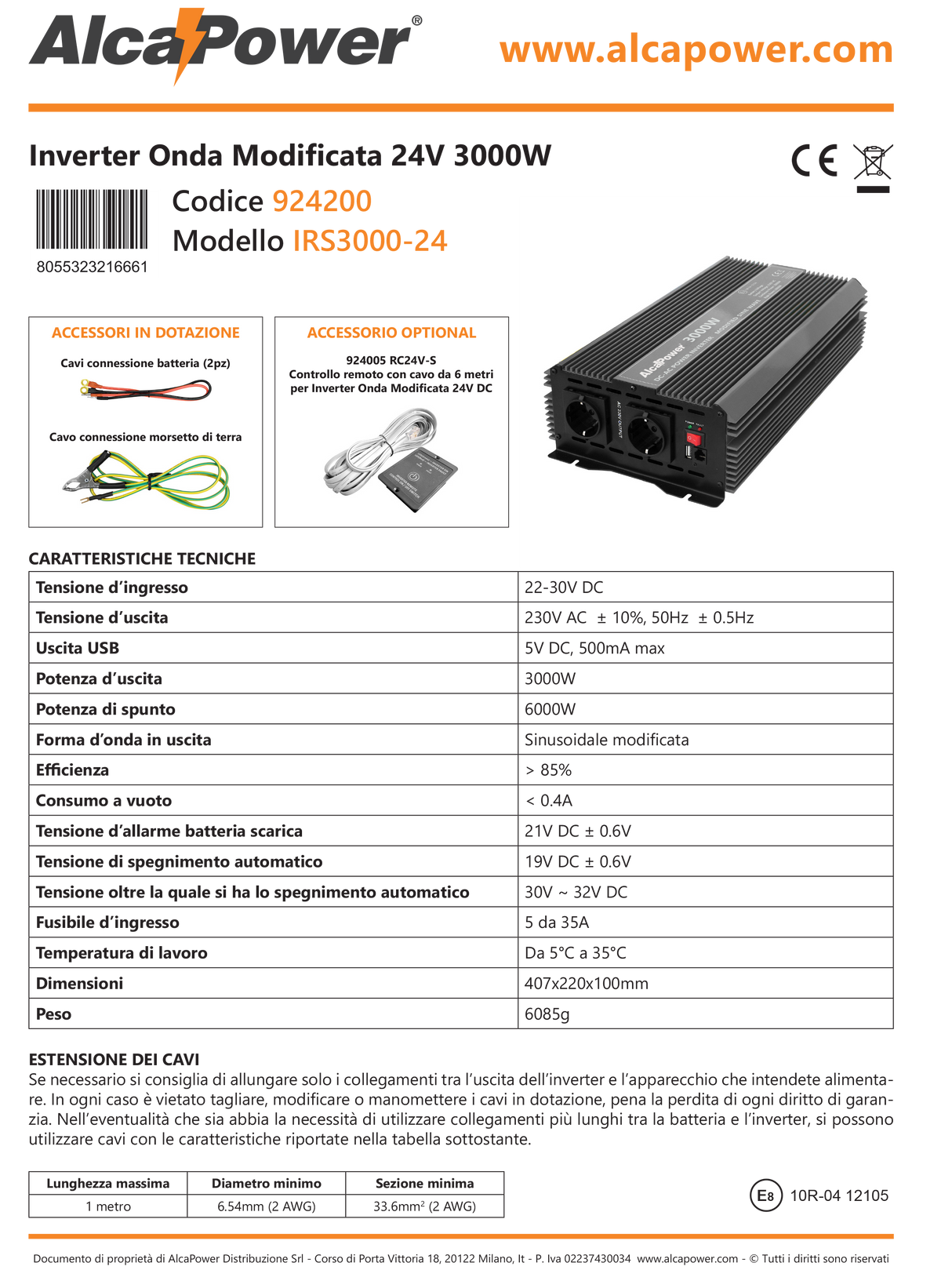 Inverter Soft Start 3000W Input 24V DC Out 230V AC