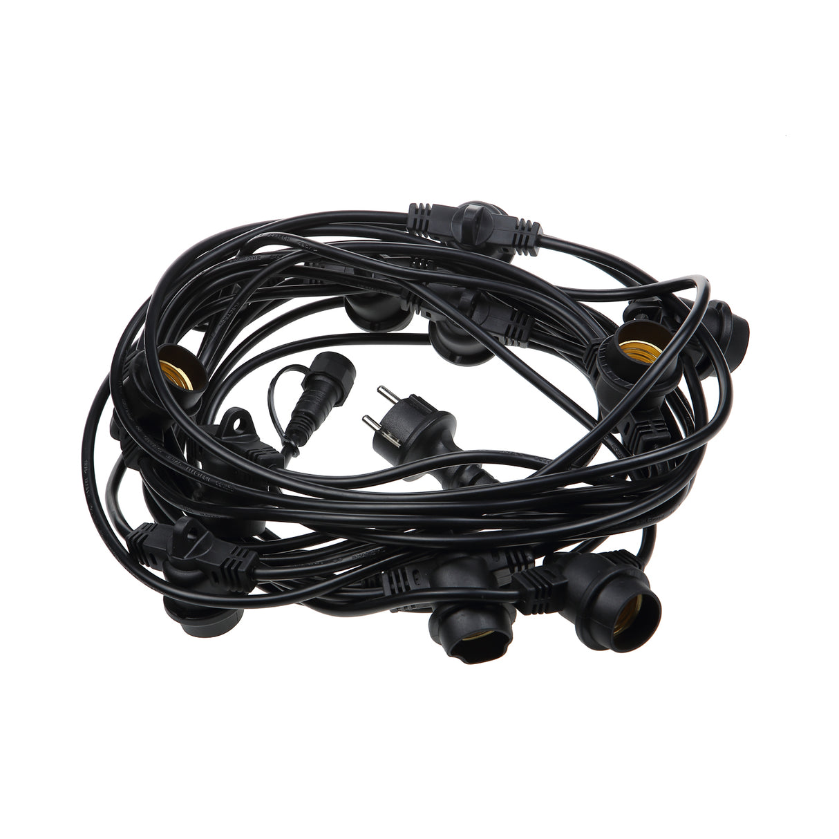 ALCAPOWER - Catena 10 Portalampade E27 929835 | Nera 11,5m | IP65 | Collegabile fino a 54m | Esterno