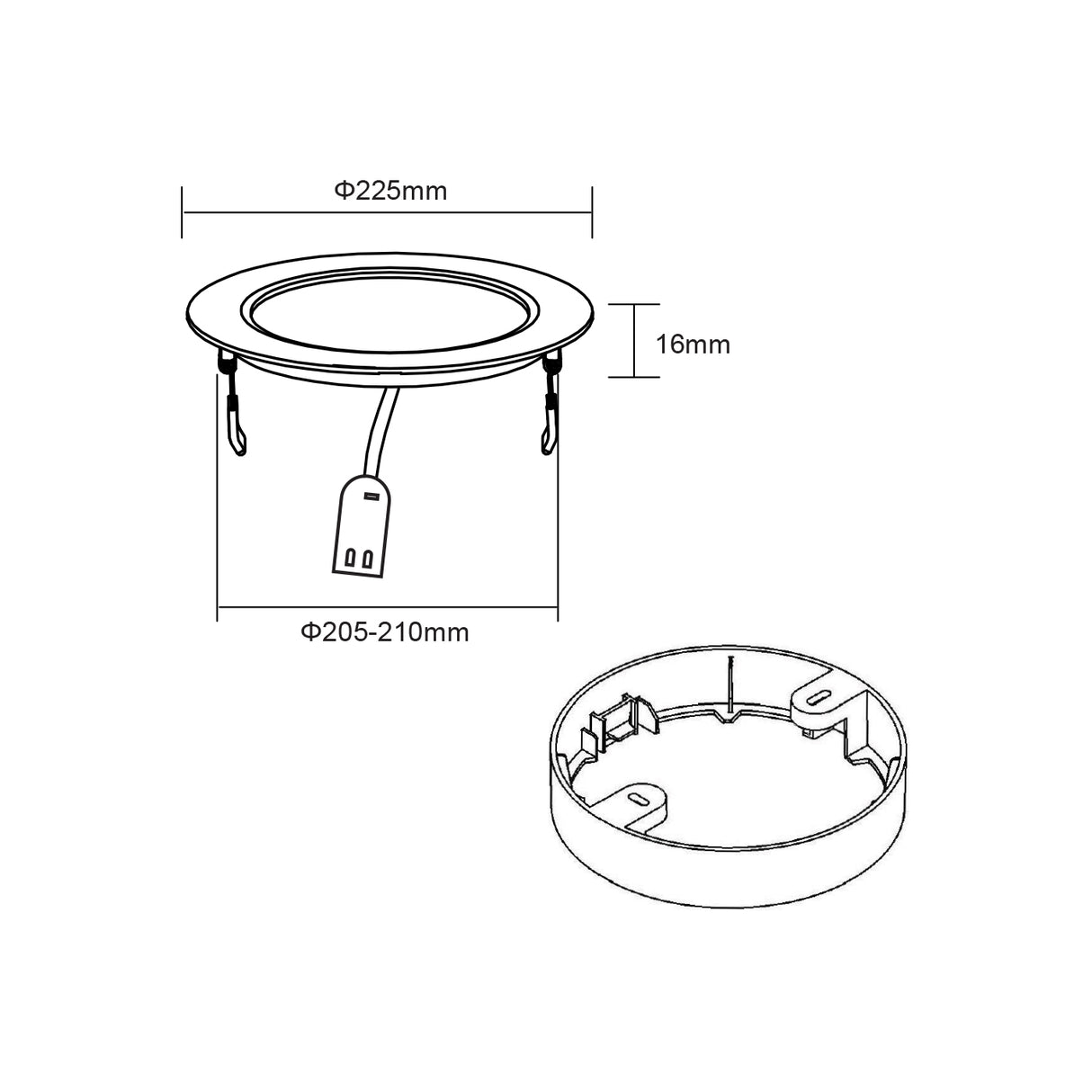 Plafoniera LED rotonda da incasso e superficie 18W CCT - Alcapower