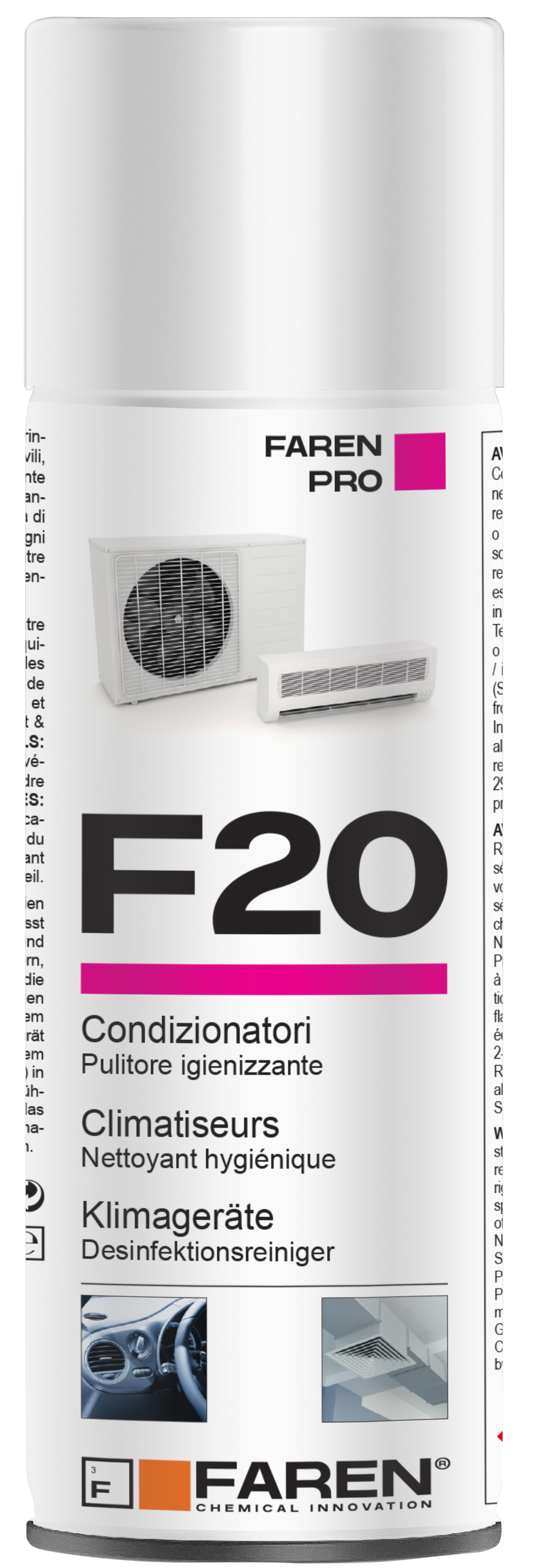 F20 FAREN desinfizierendes Desinfektionsspray für Klimaanlagen und Klimaanlagen