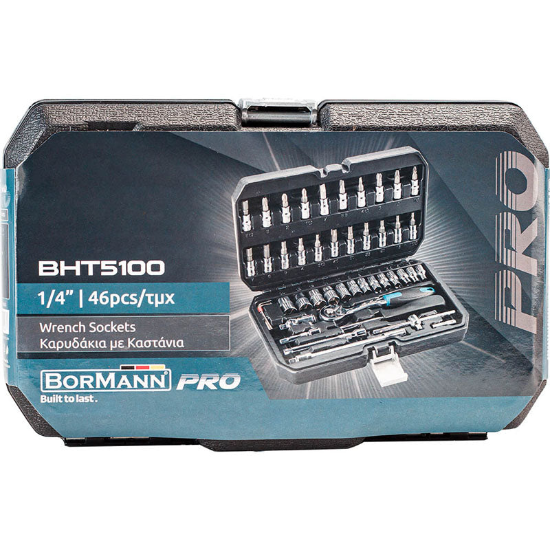 BORMANN Pro Set 46pz chiavi a bussola in valigetta 1/4'' di pollice - BHT5100