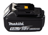MAKITA BL1850B batteria LXT vista laterale e attacco