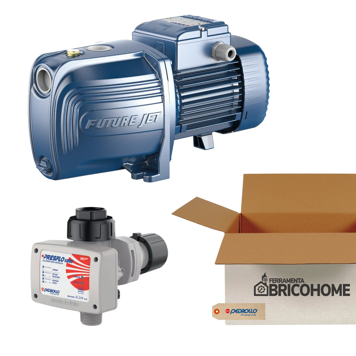 Kit Pedrollo Elettropompa FUTURE JETm 1C 0,50HP + Presflo Vario Regolatore Elettrico [BUNDLE]