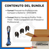 Kit Fumasi Pressatrice Professionale a Batteria 570038PA + 3 Matrici [BUNDLE]
