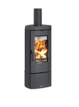 LA NORDICA CANDY EOS.165 stufa a legna in ghisa smaltata Nero Antracite con vetro frontale e tubo superiore