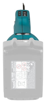 MAKITA DUP181Z vista posteriore con batteria illustrativa esclusa