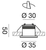 Runder Einbaustrahler 3W natürliches Licht 4000K Nickel-Finish