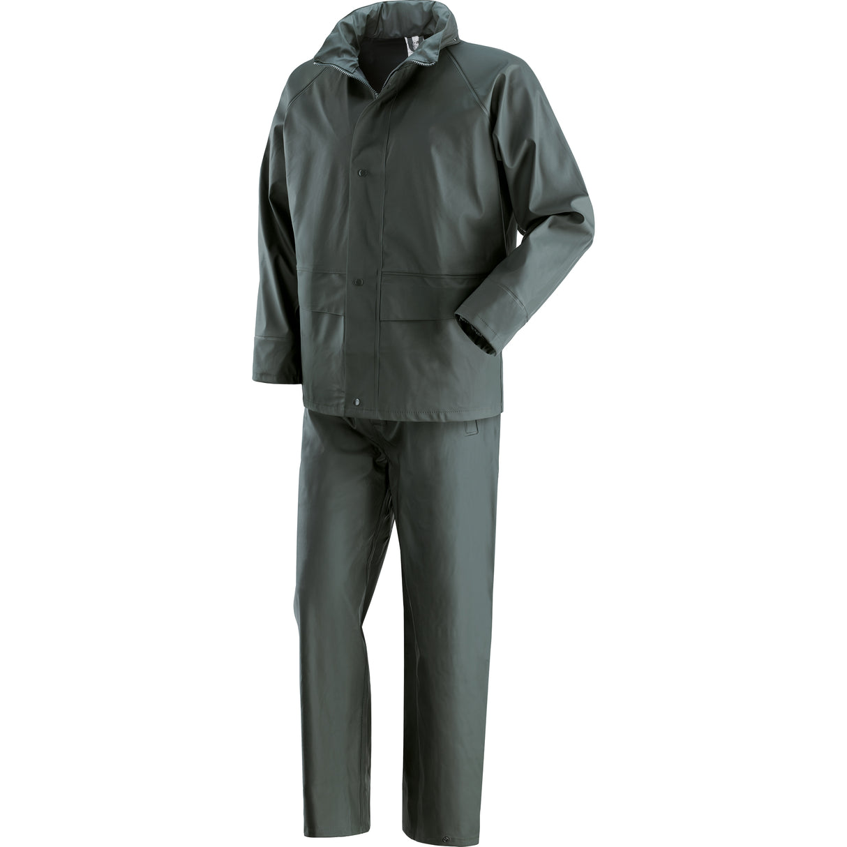 Completo impermeabile PU verde – Giacca + Pantalone | PVC/Poliuretano